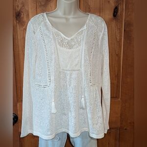 Vintage America White Lace Top